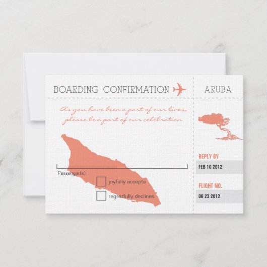 RSVP Instapass Naar Aruba Kaartje (Voorkant)