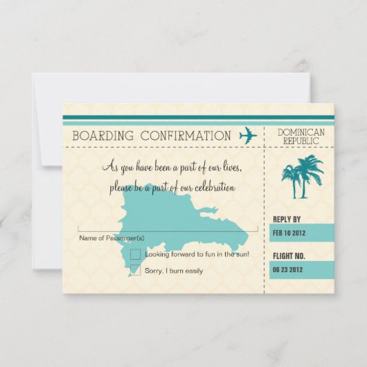 RSVP Instapass NAAR Dominicaanse Republiek (Voorkant)