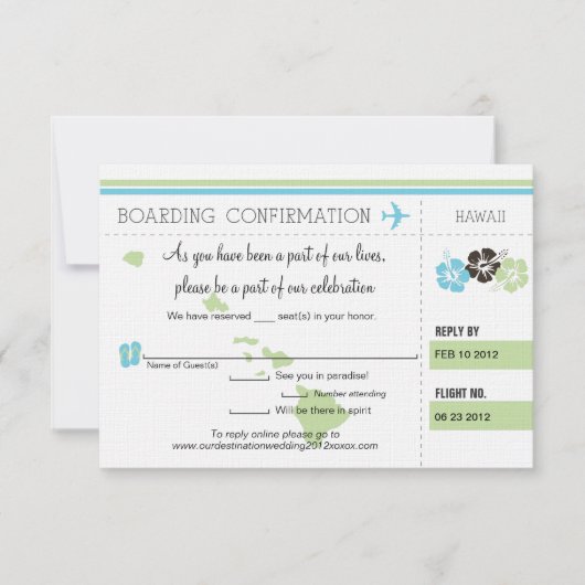 RSVP Instapass NAAR Hawaï Kaart (Voorkant)
