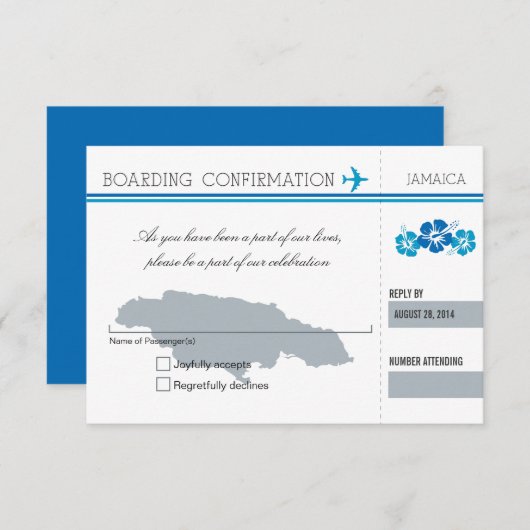 RSVP Instapass NAAR JAMAICA (Voorkant / Achterkant)