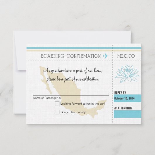 RSVP Instapass NAAR MEXICO Kaartje (Voorkant)