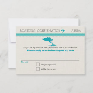 RSVP Instapkaart Naar Aruba Kaartje