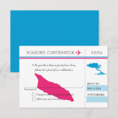 RSVP-instapkaart naar Aruba RSVP Kaartje (Voorkant / Achterkant)