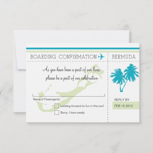 RSVP Instapkaart NAAR BERMUDA (Voorkant)