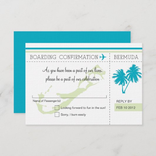 RSVP Instapkaart NAAR BERMUDA (Voorkant / Achterkant)