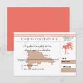 RSVP-instapkaart naar Dominicaanse Republiek | COR RSVP Kaartje (Voorkant / Achterkant)