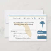 RSVP Instapkaart Naar Florida Blauw & Crème (Voorkant)