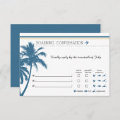 RSVP Instapkaart Naar Florida Blauw & Crème Kaart (Voorkant / Achterkant)