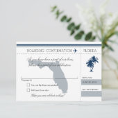 RSVP Instapkaart Naar Florida Blauw en Grijs Kaart (Staand voorkant)