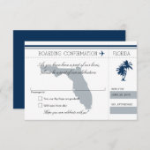 RSVP Instapkaart Naar Florida Blauw en Grijs Kaart (Voorkant / Achterkant)