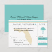 RSVP Instapkaart Naar Florida Oceaan Blauw & Crème (Voorkant / Achterkant)