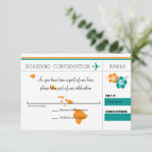 RSVP Instapkaart Naar Hawaï Kaart (Staand voorkant)