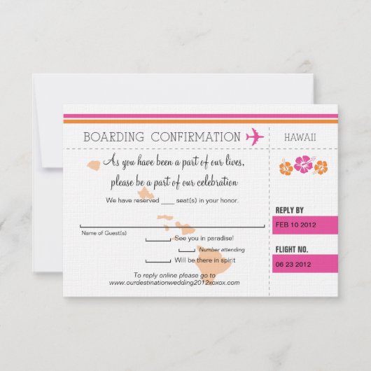 RSVP Instapkaart naar Hawaï Kaart (Voorkant)