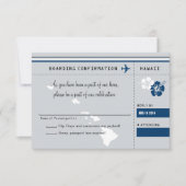 RSVP-instapkaart naar HAWAII Grey and Blue RSVP Kaartje (Voorkant)