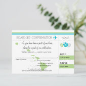 RSVP-instapkaart naar Hawaii RSVP Kaartje (Staand voorkant)