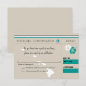 RSVP-instapkaart naar HAWAII RSVP Kaartje (Voorkant / Achterkant)