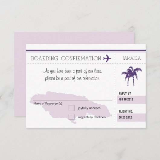 RSVP Instapkaart NAAR JAMAICA (Voorkant / Achterkant)