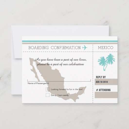 RSVP Instapkaart NAAR MEXICO (Voorkant)