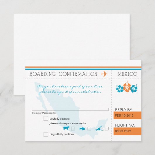 RSVP instapkaart naar MEXICO (Voorkant / Achterkant)