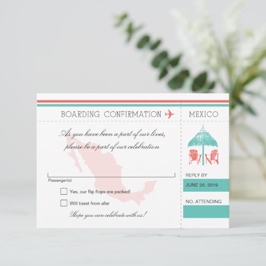 RSVP Instapkaart NAAR Mexico (Staand voorkant)