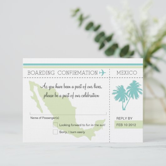 RSVP Instapkaart NAAR MEXICO (Staand voorkant)