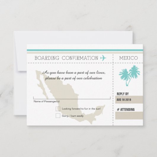 RSVP Instapkaart NAAR MEXICO (Voorkant)