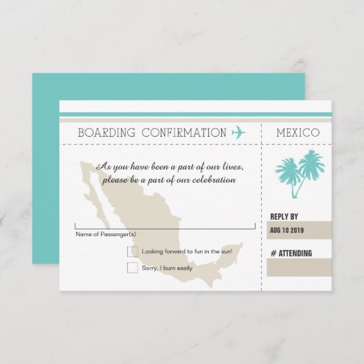 RSVP Instapkaart NAAR MEXICO (Voorkant / Achterkant)
