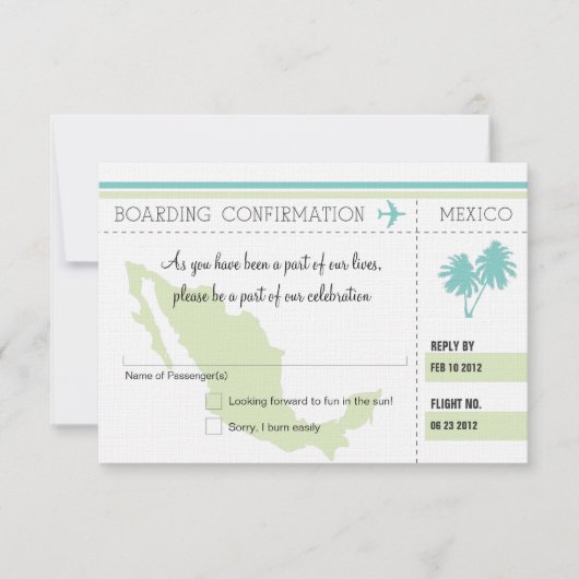 RSVP instapkaart naar MEXICO (Voorkant)