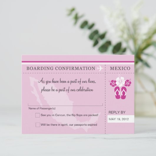 RSVP instapkaart naar MEXICO (Staand voorkant)