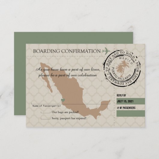 RSVP Instapkaart NAAR Mexico (Voorkant / Achterkant)