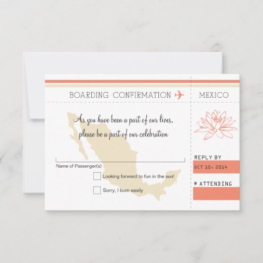 RSVP instapkaart naar MEXICO (Voorkant)
