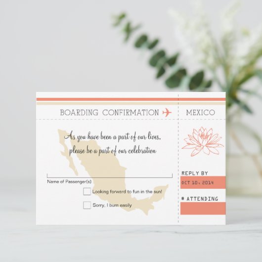 RSVP instapkaart naar MEXICO (Staand voorkant)