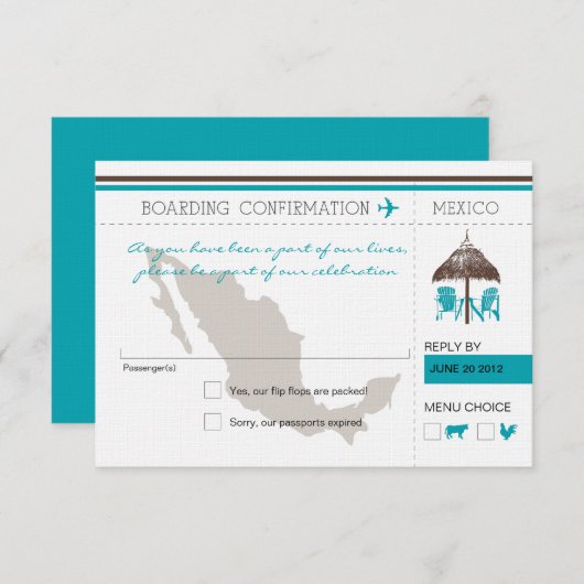 RSVP-instapkaart naar Mexico RSVP Kaartje (Voorkant / Achterkant)