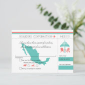 RSVP-instapkaart naar Mexico RSVP Kaartje (Staand voorkant)