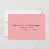 RSVP instapkaart Navy Blue & Blush Pink Kaartje (Achterkant)