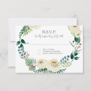 RSVP Ivory Roos Floral BOHO Leaf Wreate Waterverf