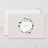 RSVP Ivory Roos Floral BOHO Leaf Wreate Waterverf Kaartje (Achterkant)