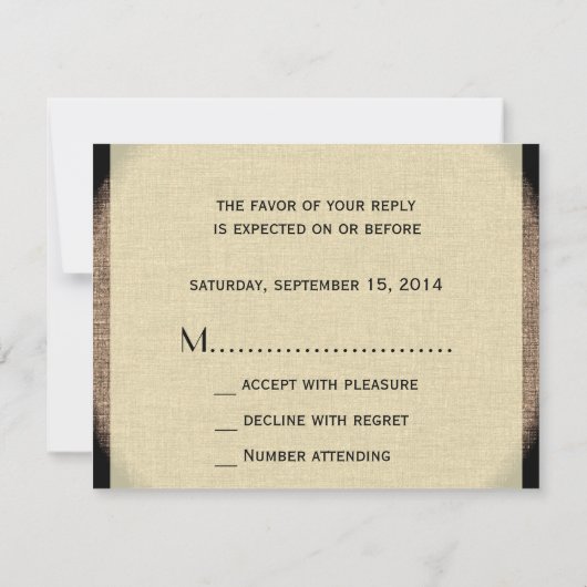 RSVP Jazz Age Huwelijksuitnodiging Art Deco Style (Achterkant)