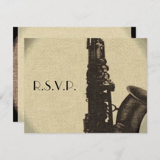 RSVP Jazz Age Huwelijksuitnodiging Art Deco Style (Voorkant / Achterkant)