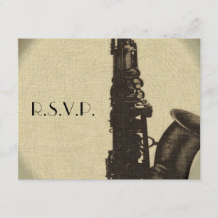 RSVP Jazz Age Huwelijksuitnodiging Art Deco Style Kaartje