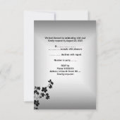 RSVP Jubileum Asian Black Silver Floral Couple Kaart (Achterkant)