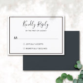 RSVP-Kaart 01 met zwarte en witte minimalistische RSVP Kaartje