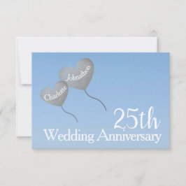 RSVP kaart 25-jarig zilveren huwelijksjubileum