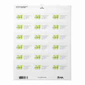 RSVP-kaart Adresetiketten Chic Monogram Lime Green Etiket (Full Sheet)