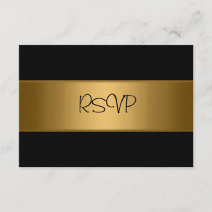 RSVP-kaart Alle evenementen Elegant Black Bronze G RSVP Kaartje