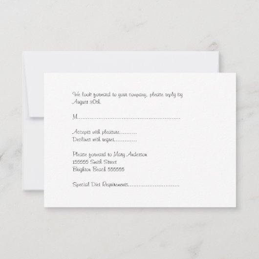 RSVP-kaart Alle evenementen Elegant Black Bronze G RSVP Kaartje (Achterkant)