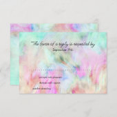 RSVP-kaart Aqua Tie Dye Design RSVP Kaartje (Voorkant / Achterkant)