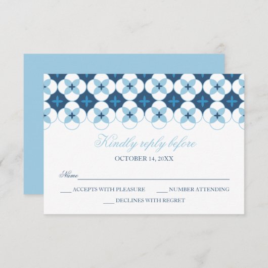 RSVP-kaart - Baptisme, Christening Uitnodiging - J (Voorkant / Achterkant)