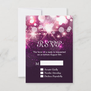 RSVP Kaart - Beauty Roze Glitter Schitteringen