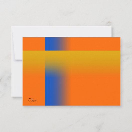 RSVP-kaart blauw en geel op elke kleur RSVP Kaartje (Achterkant)